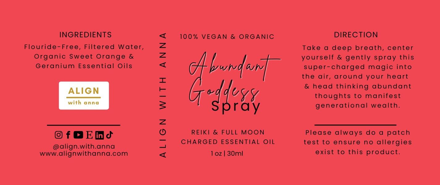 Abundance Spray Perfume from Natural Vegan Essential Oils Wealth Financial Freedom Success Manifestation Energy Protection Orange Geranium Scent Align With Anna Anna Ortiz-Aragon Aromatherapy Products Women Made The Pachamama Shift